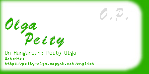 olga peity business card